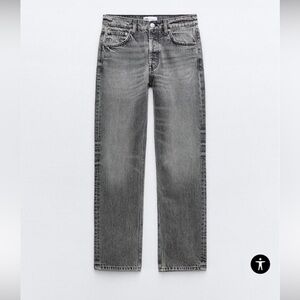 Zara Charcoal Gray Low-Rise TRF Boyfriend Jeans Size 6 NWT